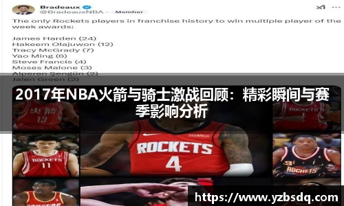 2017年NBA火箭与骑士激战回顾：精彩瞬间与赛季影响分析